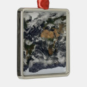 Gedetailleerd satellietuitzicht van de aarde metalen ornament (Rechts)