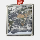 Gedetailleerd satellietuitzicht van de aarde metalen ornament (Links)