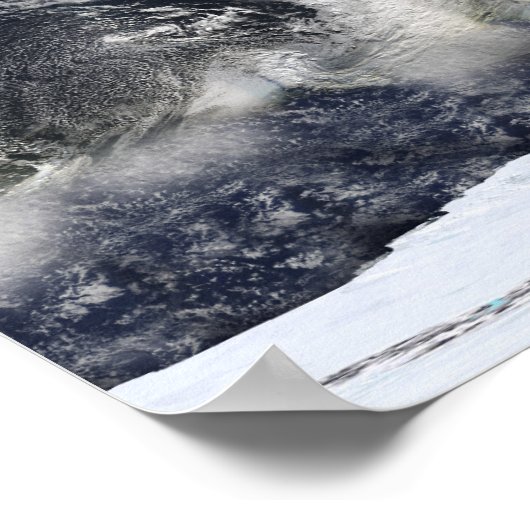 Gedetailleerd satellietuitzicht van de aarde poster (Hoek)