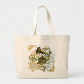 Gedetailleerd Steampunk-ontwerp van de look Grote Tote Bag (Voorkant)