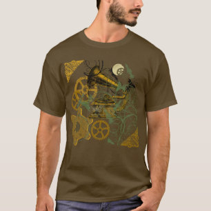Gedetailleerd Steampunk-ontwerp van de look T-shirt