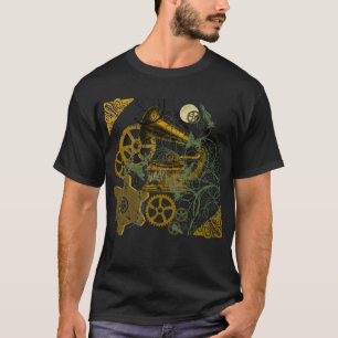 Gedetailleerd Steampunk-ontwerp van de look T-shirt