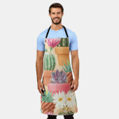 Gedetailleerd succulent, cactus naadloos patroon. schort (Gedragen)