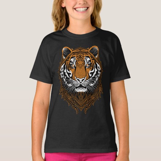 Gedetailleerd Tijgergezicht T-shirt (Voorkant)