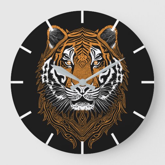Gedetailleerd tijgerveld grote klok (Voorkant)
