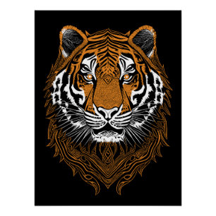 Gedetailleerd tijgerveld perfect poster