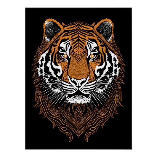 Gedetailleerd tijgerveld perfect poster (Voorkant)