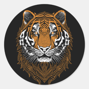 Gedetailleerd tijgerveld ronde sticker