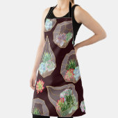 Gedetailleerd vetplant cactus naadloos patroon schort (Insitu)