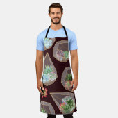 Gedetailleerd vetplant cactus naadloos patroon schort (Gedragen)