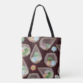 Gedetailleerd vetplant cactus naadloos patroon tote bag (Achterkant)