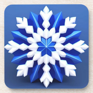Gedetailleerd wit sneeuwvlokontwerp bier onderzetter