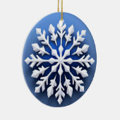 Gedetailleerd wit sneeuwvlokontwerp keramisch ornament (Rechts)