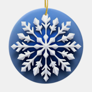 Gedetailleerd wit sneeuwvlokontwerp keramisch ornament