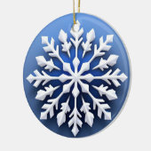 Gedetailleerd wit sneeuwvlokontwerp keramisch ornament (Links)