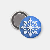 Gedetailleerd wit sneeuwvlokontwerp magneet (Voorkant / Achterkant)