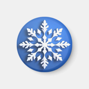 Gedetailleerd wit sneeuwvlokontwerp magneet