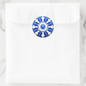 Gedetailleerd wit sneeuwvlokontwerp ronde sticker (Tas)