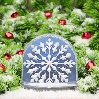 Gedetailleerd wit sneeuwvlokontwerp sneeuwbol