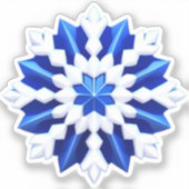 Gedetailleerd wit sneeuwvlokontwerp sticker (Voorkant)