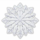 Gedetailleerd wit sneeuwvlokontwerp sticker (Voorkant)