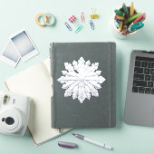 Gedetailleerd wit sneeuwvlokontwerp sticker (iPad Cover)