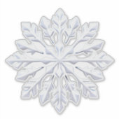 Gedetailleerd wit sneeuwvlokontwerp sticker (Voorkant)