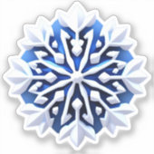 Gedetailleerd wit sneeuwvlokontwerp sticker (Voorkant)