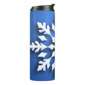 Gedetailleerd wit sneeuwvlokontwerp thermosbeker (Gedraaid links)