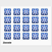Gedetailleerd wit sneeuwvlokontwerp vierkante sticker (Vel)