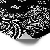 Gedetailleerd zwart Bandanna Pattern Poster (Hoek)