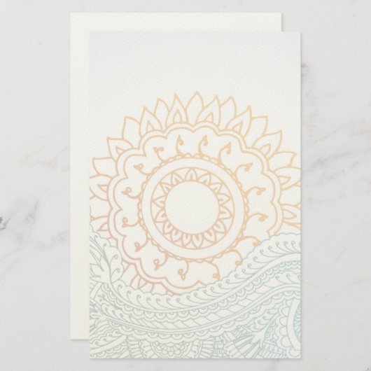 Gedetailleerde abstracte zonsopgang briefpapier (Voorkant / Achterkant)