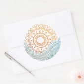 Gedetailleerde abstracte zonsopgang ronde sticker (Envelop)