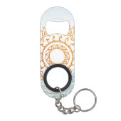 Gedetailleerde abstracte zonsopgang sleutelhanger flessenopener (Achterkant)