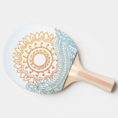 Gedetailleerde abstracte zonsopgang tafeltennisbatje (Zijkant)