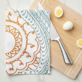 Gedetailleerde abstracte zonsopgang theedoek (Quarter Fold)