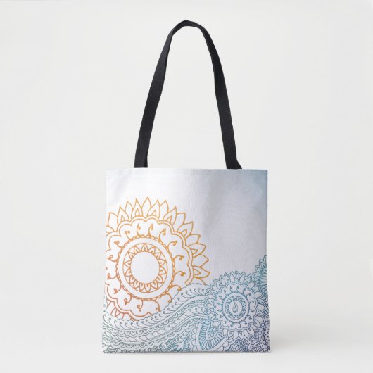 Gedetailleerde abstracte zonsopgang tote bag (Voorkant)