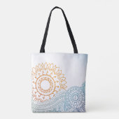 Gedetailleerde abstracte zonsopgang tote bag (Achterkant)