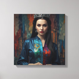 Gedetailleerde Abstraction Oil Sketch van een vrou Canvas Afdruk