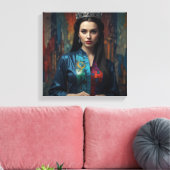 Gedetailleerde Abstraction Oil Sketch van een vrou Canvas Afdruk (Insitu (Woonkamer))