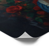 Gedetailleerde Abstraction Oil Sketch van een vrou Poster (Hoek)