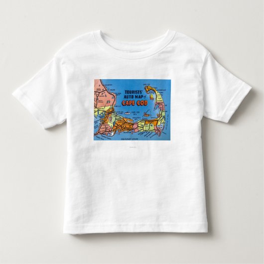 Gedetailleerde automatische kaart van Cape Cod Kinder Shirts (Voorkant)