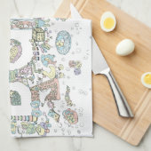 Gedetailleerde Baby shower pastelroze olifant Theedoek (Quarter Fold)