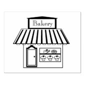 Gedetailleerde Bakkerij gebouw Art Stamp Rubberstempel (Afrduk)
