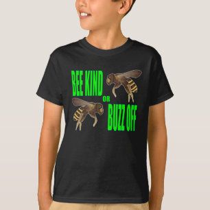 Gedetailleerde bijen limoengroen lettertype t-shirt