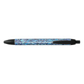 Gedetailleerde blauwe kleur potlood mandala ontwer inkt pen (Achterkant)