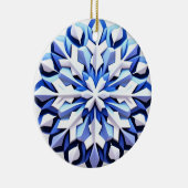Gedetailleerde blauwe sneeuwvlok keramisch ornament (Rechts)