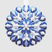 Gedetailleerde blauwe sneeuwvlok ornament (achterkant)
