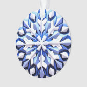 Gedetailleerde blauwe sneeuwvlok ornament (voorkant)