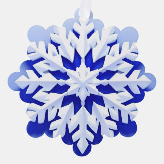 Gedetailleerde Blauwe Sneeuwvlok Ornament Kaart